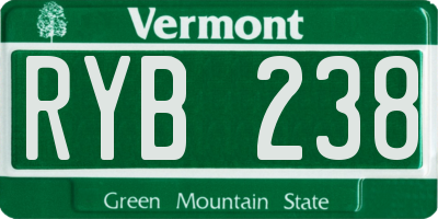 VT license plate RYB238