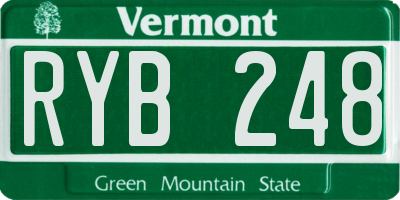 VT license plate RYB248