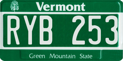 VT license plate RYB253