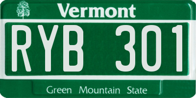 VT license plate RYB301