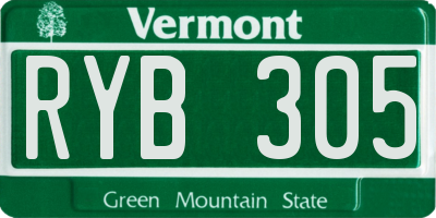 VT license plate RYB305