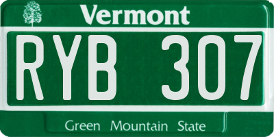VT license plate RYB307