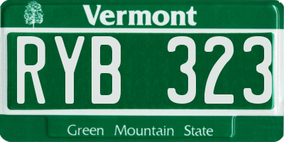 VT license plate RYB323