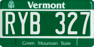 VT license plate RYB327