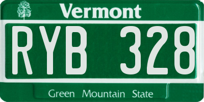 VT license plate RYB328