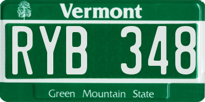 VT license plate RYB348