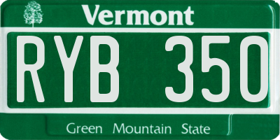VT license plate RYB350