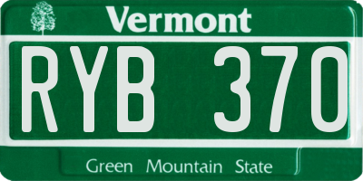 VT license plate RYB370