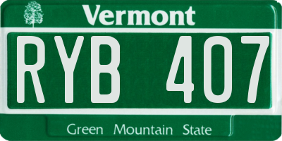 VT license plate RYB407