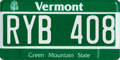 VT license plate RYB408