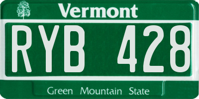 VT license plate RYB428