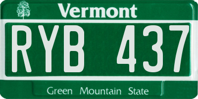 VT license plate RYB437