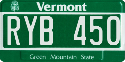VT license plate RYB450