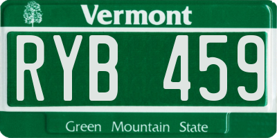 VT license plate RYB459