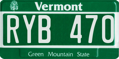 VT license plate RYB470