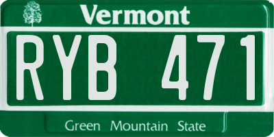 VT license plate RYB471
