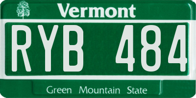 VT license plate RYB484