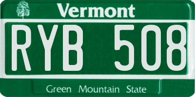 VT license plate RYB508