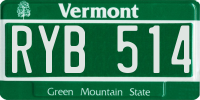 VT license plate RYB514