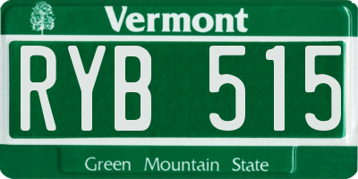 VT license plate RYB515