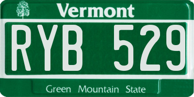 VT license plate RYB529