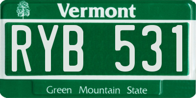 VT license plate RYB531