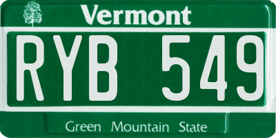 VT license plate RYB549