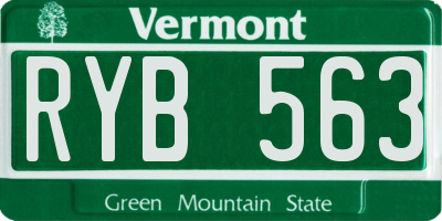VT license plate RYB563