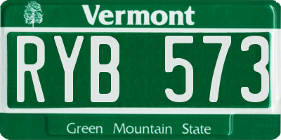 VT license plate RYB573