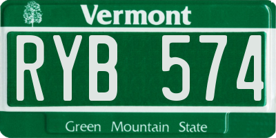 VT license plate RYB574