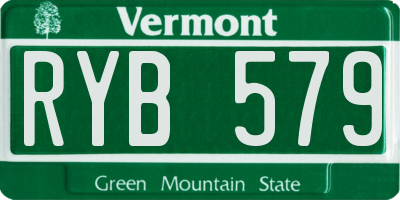 VT license plate RYB579