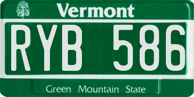 VT license plate RYB586