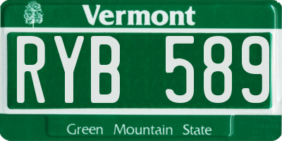 VT license plate RYB589