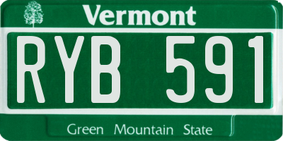 VT license plate RYB591