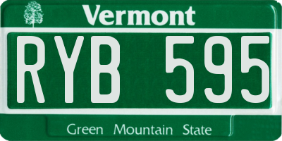 VT license plate RYB595