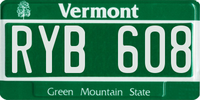 VT license plate RYB608