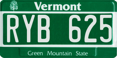 VT license plate RYB625