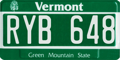 VT license plate RYB648