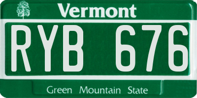VT license plate RYB676