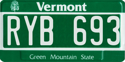 VT license plate RYB693
