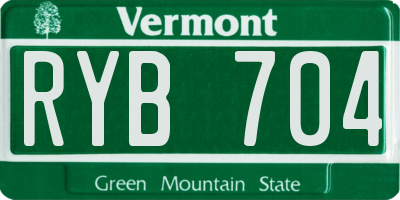 VT license plate RYB704