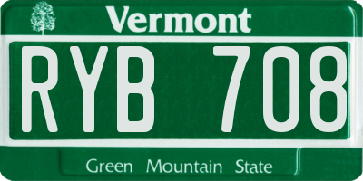 VT license plate RYB708