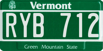 VT license plate RYB712