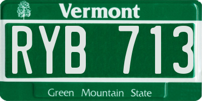 VT license plate RYB713