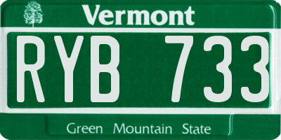 VT license plate RYB733