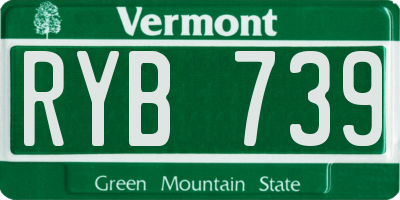 VT license plate RYB739