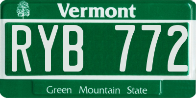 VT license plate RYB772