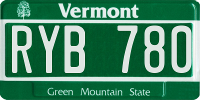 VT license plate RYB780