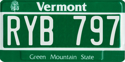 VT license plate RYB797