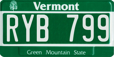 VT license plate RYB799